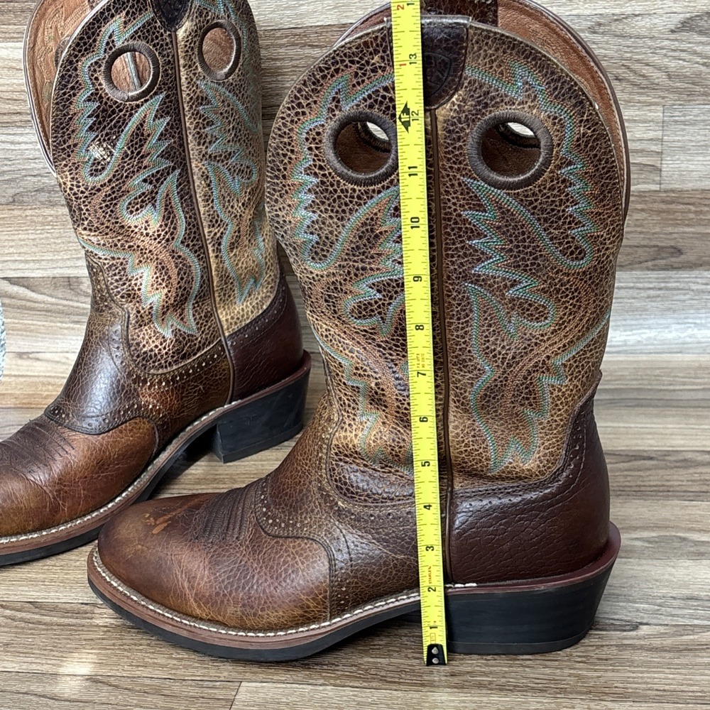 Ariat Buckaroo Stockman Western Cowboy Boots Brown Mens Size 11D Rodeo Ranch - Picture 13 of 16